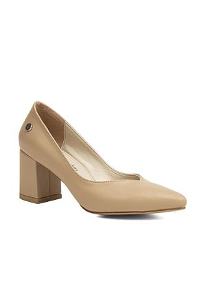 کفش مجلسی بژ زنانه چرم مصنوعی Pierre Cardin - کد 872912871
