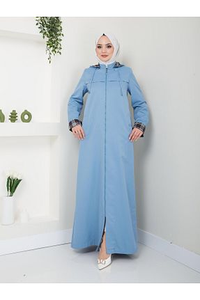 مانتو بلند حجاب آبی زنانه پنبه ای Doque - کد 818401519