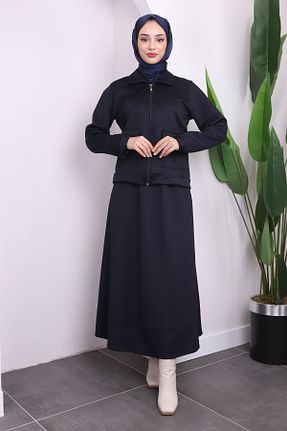 ست بالاتنه و پائین تنه حجاب سرمه ای زنانه رگولار İmajButik - کد 865505290