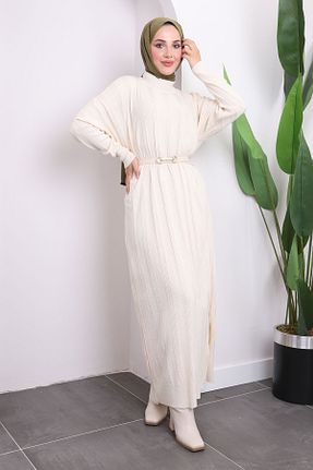لباس حجاب بژ زنانه اورسایز İmajButik - کد 866238084