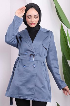 ترنچکت حجاب سرمه ای زنانه مخلوط پلی استر İmajButik - کد 872931725