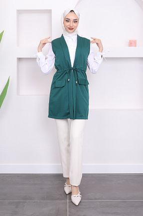 جلیقه حجاب سبز زنانه رگولار İmajButik - کد 839443169
