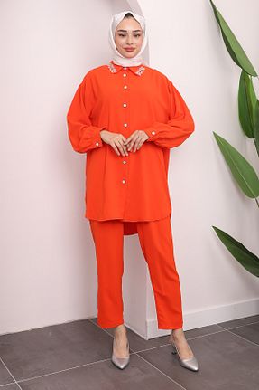 ست بالاتنه و پائین تنه حجاب نارنجی زنانه رگولار İmajButik - کد 838295692