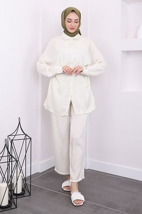ست بالاتنه و پائین تنه حجاب بژ زنانه رگولار İmajButik - کد 857932310