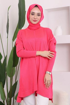 تونیک حجاب صورتی زنانه مخلوط پلی استر İmajButik - کد 865494234