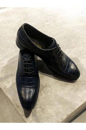 کفش کلاسیک سرمه ای مردانه چرم لاکی Heybet - کد 872929457