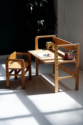 میز مطالعه بچه گانه بژ چوب Woodesk - کد 872920498