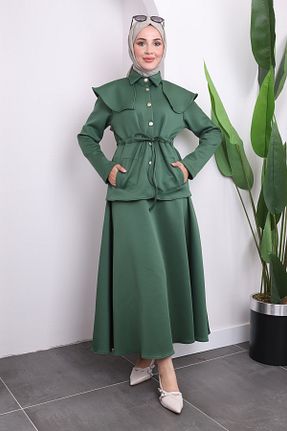 ست بالاتنه و پائین تنه حجاب سبز زنانه رگولار İmajButik - کد 865501462