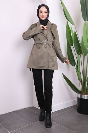 ترنچکت حجاب خاکی زنانه مخلوط پلی استر İmajButik - کد 872931732