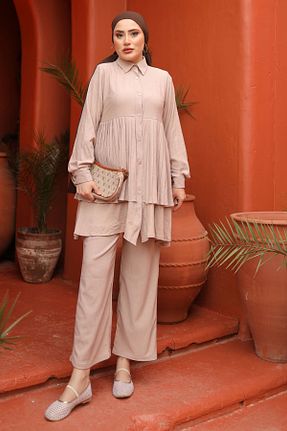 ست بالاتنه و پائین تنه حجاب طوسی زنانه رگولار İmajButik - کد 819121933