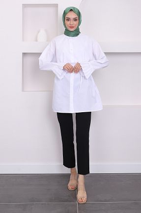 تونیک حجاب نباتی زنانه مخلوط پلی استر İmajButik - کد 852569496