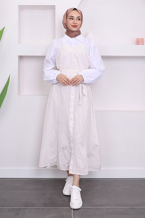 لباس حجاب قهوه ای زنانه رگولار İmajButik - کد 838985659