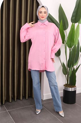 تونیک حجاب صورتی زنانه پنبه ای İmajButik - کد 834061643