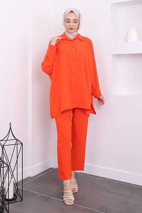 ست بالاتنه و پائین تنه حجاب نارنجی زنانه رگولار İmajButik - کد 857932044