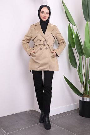 ترنچکت حجاب قهوه ای زنانه مخلوط پلی استر İmajButik - کد 872931739