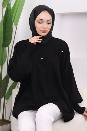 پلیور حجاب مشکی زنانه مخلوط پلی استر İmajButik - کد 872928153