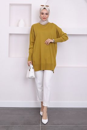 تونیک حجاب سبز زنانه مخلوط پلی استر İmajButik - کد 857927246