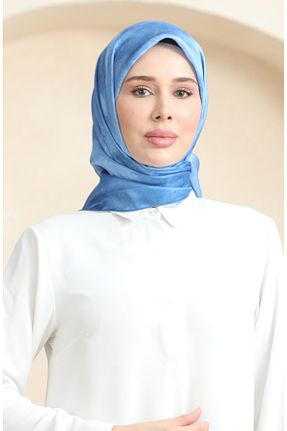 روسری آبی 90 x 90 sefamerve - کد 872943113