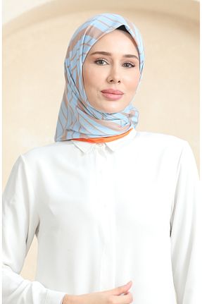 روسری قهوه ای هندسی sefamerve - کد 872943007