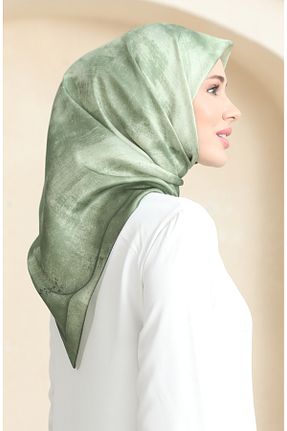 روسری خاکی 90 x 90 sefamerve - کد 872944701