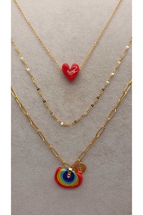 گردنبند استیل ( فولاد ) زرد زنانه استیل (فولاد) TLSMACCESORIES - کد 872951942