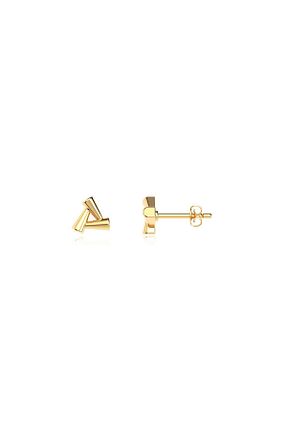 گوشواره نقره طلائی زنانه 925 عیار Indigo Takı - کد 838691060