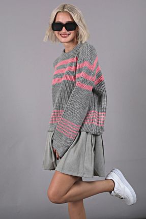 پلیور طوسی زنانه تنگ Madmext - کد 368766801