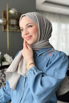 شال طوسی زنانه پلی استر Aker - کد 834169190