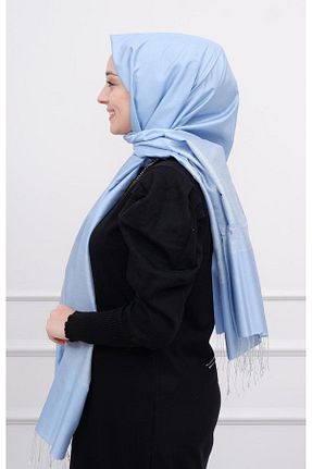 شال آبی زنانه ابریشم ipekevi - کد 872960130