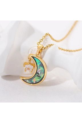 گردنبند استیل ( فولاد ) طلائی زنانه استیل (فولاد) didonuntakisandigi - کد 739361347