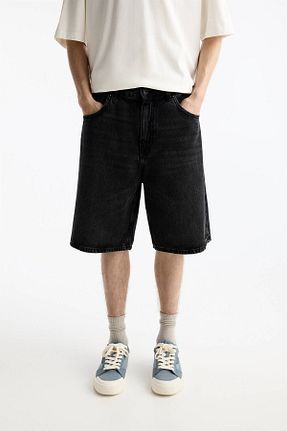 شلوارک و برمودا مشکی مردانه رگولار Pull & Bear - کد 835668032