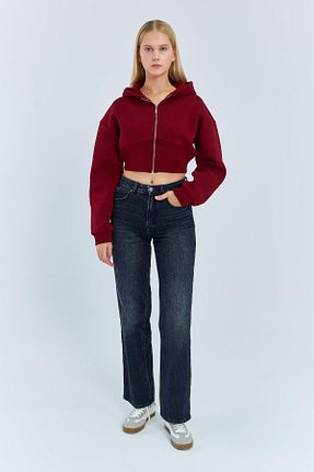 سوئیشرت زرشکی زنانه ساده Mixray - کد 872989958
