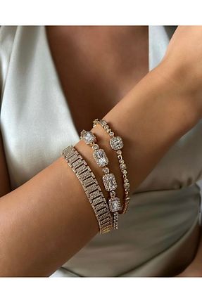 دستبند استیل (فولاد) زرد زنانه استیل ضد زنگ İNN JEWELLERY - کد 873001771