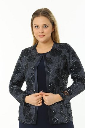 ست لباس مجلسی سایز بزرگ سرمه ای زنانه آستین بلند Ladies First - کد 239040158