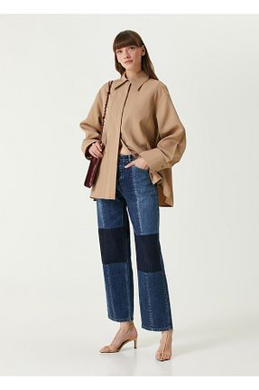 شلوار بژ زنانه پاچه گشاد Jil Sander - کد 873002432