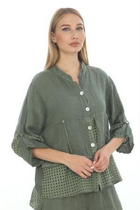 ست بالاتنه و پائین تنه خاکی زنانه بافتنی Bohem Stil - کد 873008500