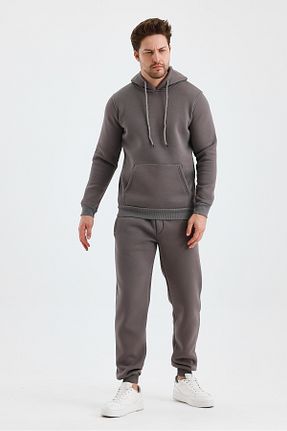 ست گرمکن طوسی مردانه پنبه پلی استر monox - کد 873031945