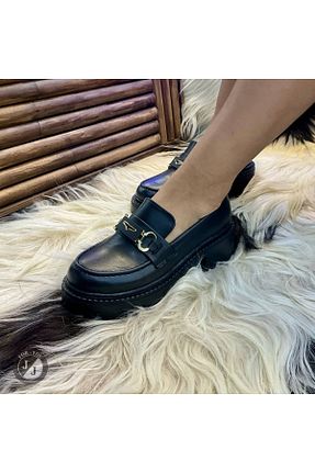 کفش لوفر مشکی زنانه چرم مصنوعی JJ Giyim - کد 873064936