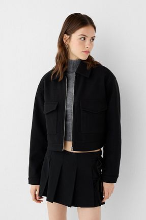 کاپشن مشکی زنانه رگولار Bershka - کد 873247044