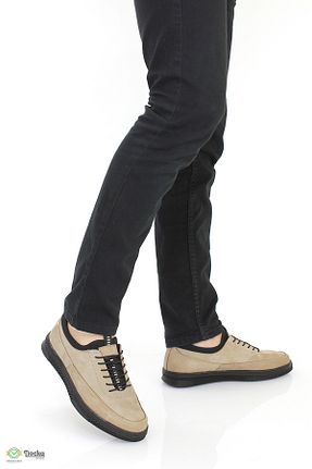 کفش کژوال بژ مردانه چرم خالص DOCKA - کد 873061620