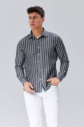 پیراهن مشکی مردانه اسلیم فیت AKSAHİN COLLECTİON - کد 844977390