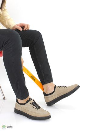 کفش کژوال بژ مردانه چرم خالص DOCKA - کد 873061620