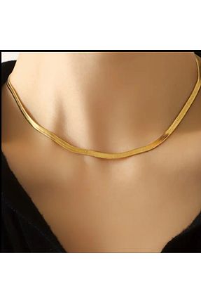 گردنبند جواهر طلائی زنانه استیل ضد زنگ MEECY - کد 873068063