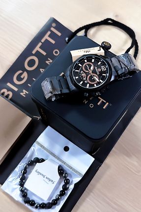 ساعت مچی مشکی مردانه 44 میلی متر Bigotti - کد 873092936