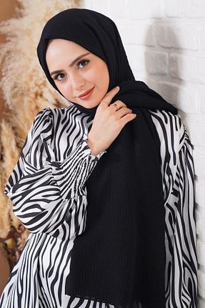 شال مشکی زنانه پنبه پلی استر FLORA TEKSTİL - کد 873124703