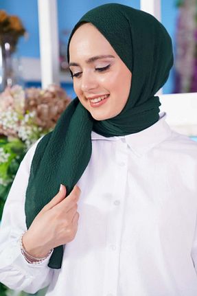 شال سبز زنانه پنبه پلی استر FLORA TEKSTİL - کد 873124704