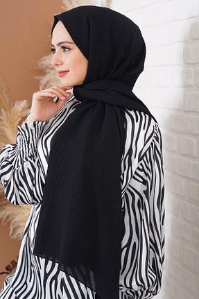 شال مشکی زنانه پنبه پلی استر FLORA TEKSTİL - کد 873124703