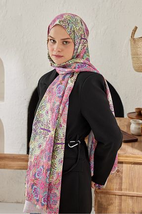 شال زرد زنانه ابریشم Modakaşmir - کد 873124205