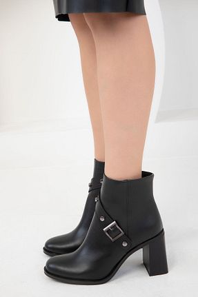 بوت / نیم بوت مشکی زنانه چرم مصنوعی SOHO - کد 869499885