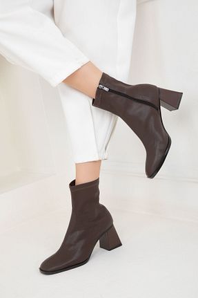 بوت / نیم بوت قهوه ای زنانه چرم مصنوعی SOHO - کد 869499895